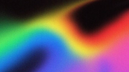 Rainbow Gradient with Black and Pink Soft Grainy Texture Abstract background