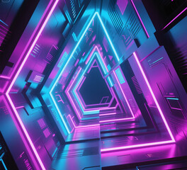 Futuristic Abstract Geometric Wallpaper