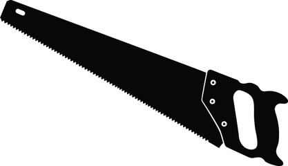 Sharp hand saw for wood cutting home renovation tool vector