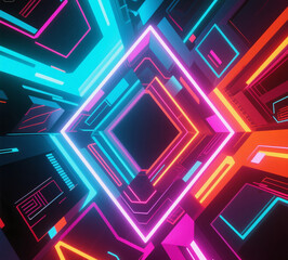 Futuristic Abstract Geometric Wallpaper
