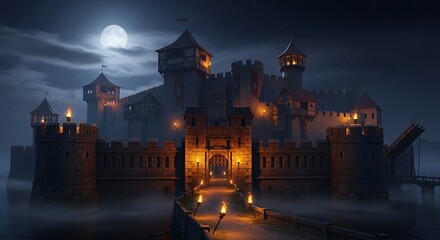 Misty Medieval Castle.