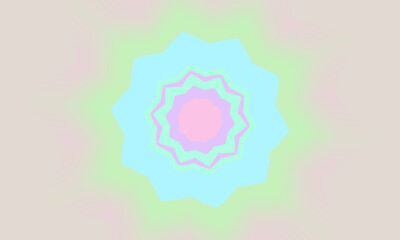 Geometric starburst mandala pattern in blue and green tones