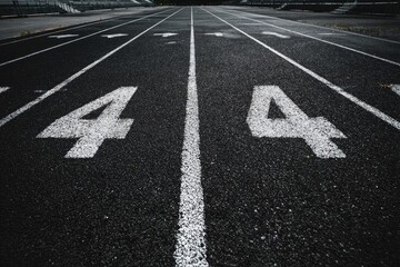 Empty track lanes with numbers