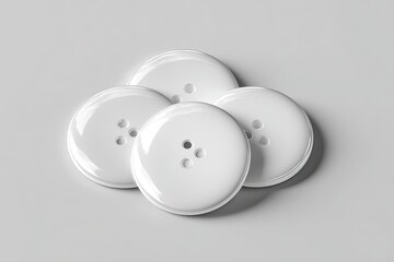 Four white buttons clustered