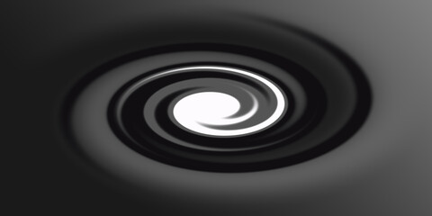 Surreal blacl and white conceptual abstract art in concentric spiral shape symbolizing flow energy and balance

