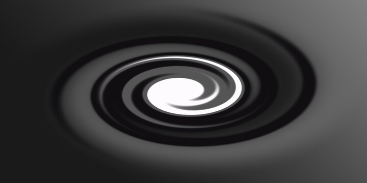 Surreal blacl and white conceptual abstract art in concentric spiral shape symbolizing flow energy and balance
