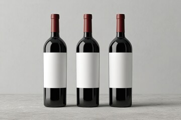 Fototapeta premium Three wine bottles with blank labels (5)