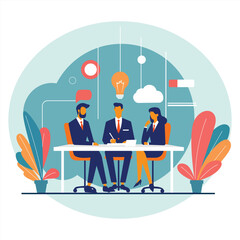 Corporate Brainstorming Session with Professional Team