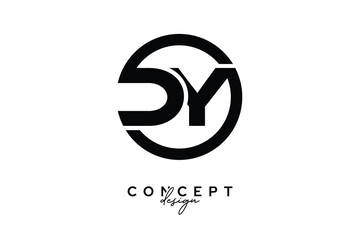 DY Creative Circle Monogram Logo Design – Modern Branding Concept