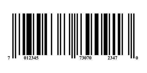 Barcode icon for product identification.Barcode label, product promotion isolated illustration on transparent background