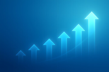 Abstract Upward Glowing Arrows Business Growth Background