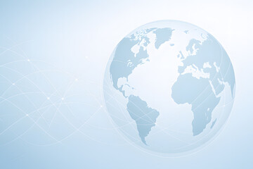 Global Network Abstract Globe with Blue Connection Lines