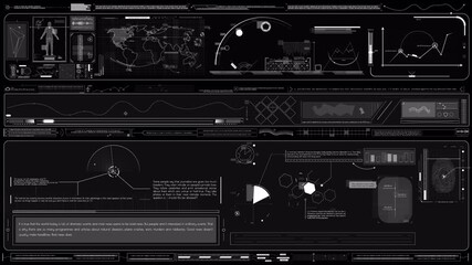 Futuristic Tech Interface: Data Visualization, News, and Information Display - Powered by Adobe