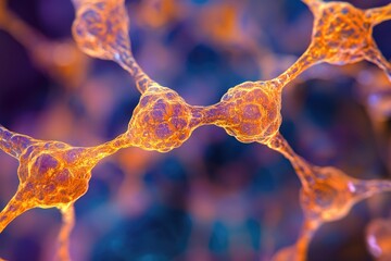 Microscopic image showcasing interconnected neurons, illustrating complex neural networks and synaptic connections in the brain.