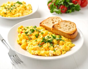 Scrambled eggs with toast (1)