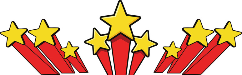Obraz premium red and gold ribbon Exploding Stars Graphic