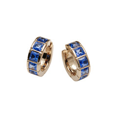 Modern Gold Sapphire Huggie Earrings Luxury Timeless Style