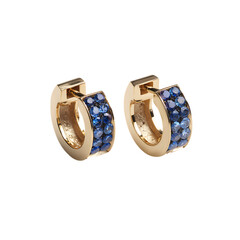 Modern Gold Sapphire Huggie Earrings Luxury Timeless Style