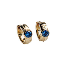Modern Gold Sapphire Huggie Earrings Luxury Timeless Style