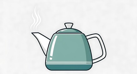 Teapot with steam.