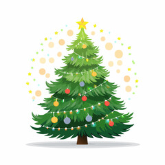 Fototapeta premium brightly illuminated Christmas tree adorned with bokeh lights