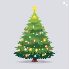 Obraz premium brightly illuminated Christmas tree adorned with bokeh lights