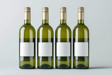 Four wine bottles in a row