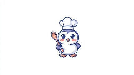 Cute penguin chef