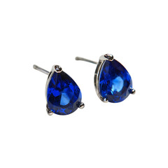 Royal Blue Sapphire Stud Earrings Elegant Sparkling Timeless Jewelry