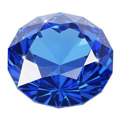 Faceted blue gemstone with sparkles