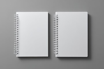Two blank spiral-bound notebooks, top view