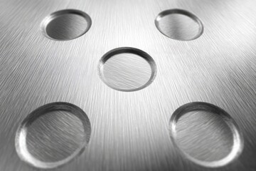 Metal plate with circular cutouts