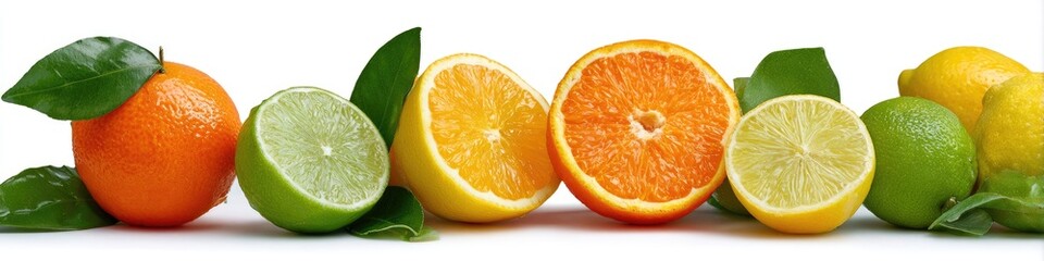 Citrus fruits with leaves
