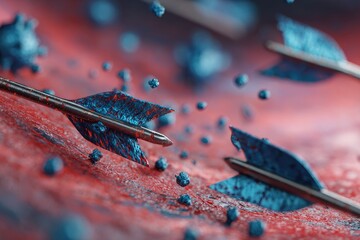 Arrows piercing a blood-like surface