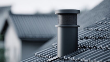 Dark gray rooftop vent