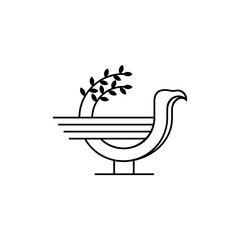 logo vector illustration of a bird with leaf