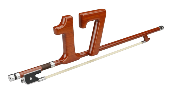 Wooden Violin Bow with Number Seventeen.