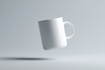 Obraz premium White mug mockup on light gray background