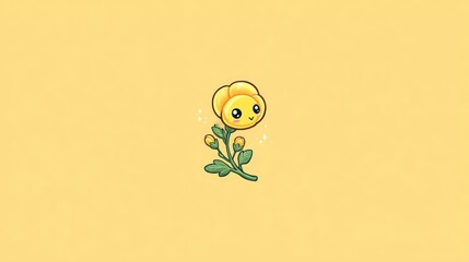 Cute yellow flower illustration