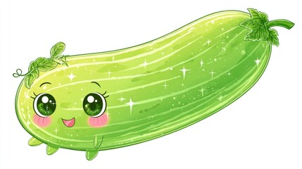 Cute zucchini cartoon illustration