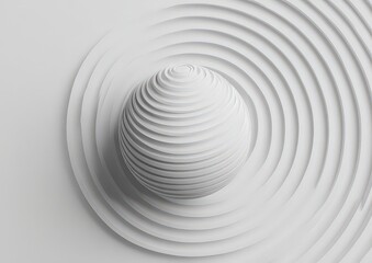 Obraz premium Abstract White Sphere With Concentric Circles