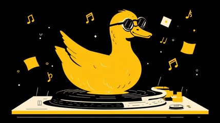 Funny duck dj