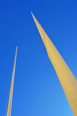 Two flagpoles