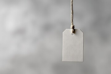 Empty tag hanging from twine