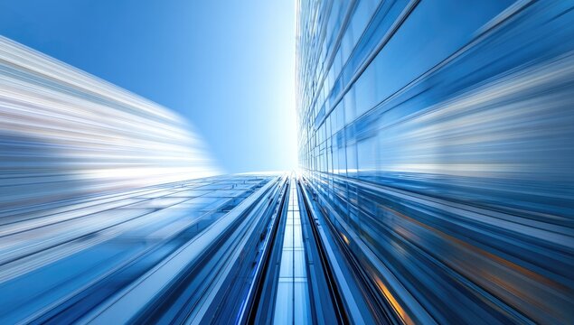 Modern building, dynamic motion