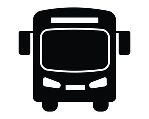 Bus icon vector, flat design. bus stand sign and symbol.  School bus symbol. isolated white background. Vector illustration.