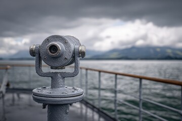Gray telescope on a deck