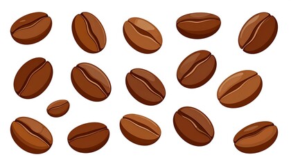 Coffee beans on a white background
