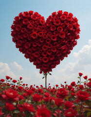 heart of red roses