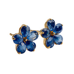 Sapphire Gold Petal Stud Earrings Elegant Jewelry Design